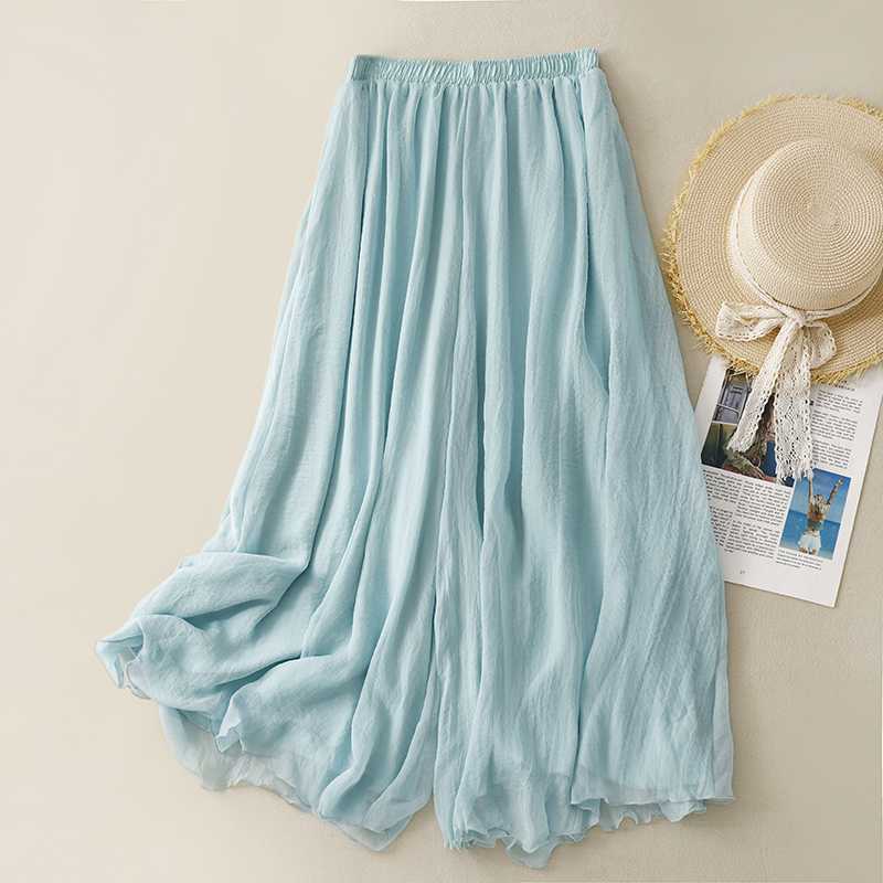 Tight Waist Cotton Linen Wide Leg Pants Loose And Elegant