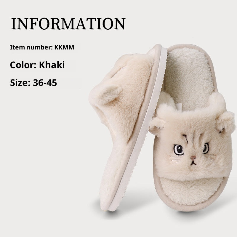 Thickened Warm Plush Soft Soled Cotton Slipper