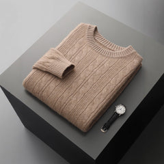 Men's Double-strand Thickened Jacquard Knitted Sweater Casual Business Warm