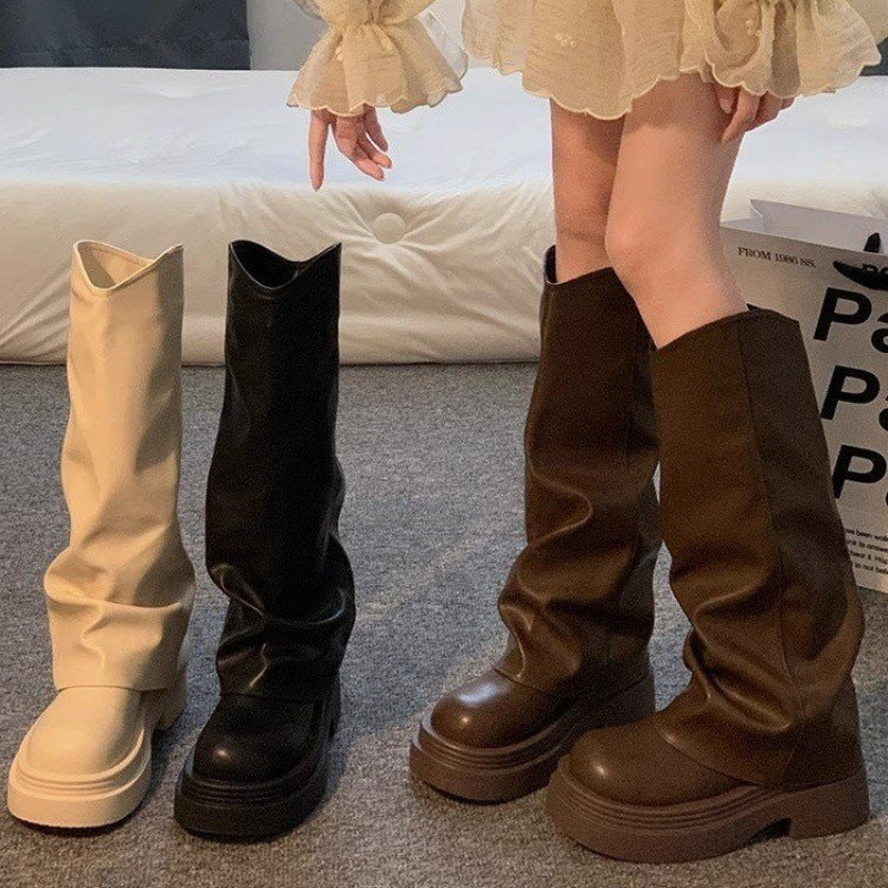 Women's Autumn New British Dress Autumn And Winter Boots Platform