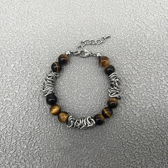 Men's Beaded Titanium Steel Bracelet