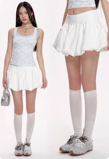 High Waist Slimming Puffy Skirt Sweet And Cool