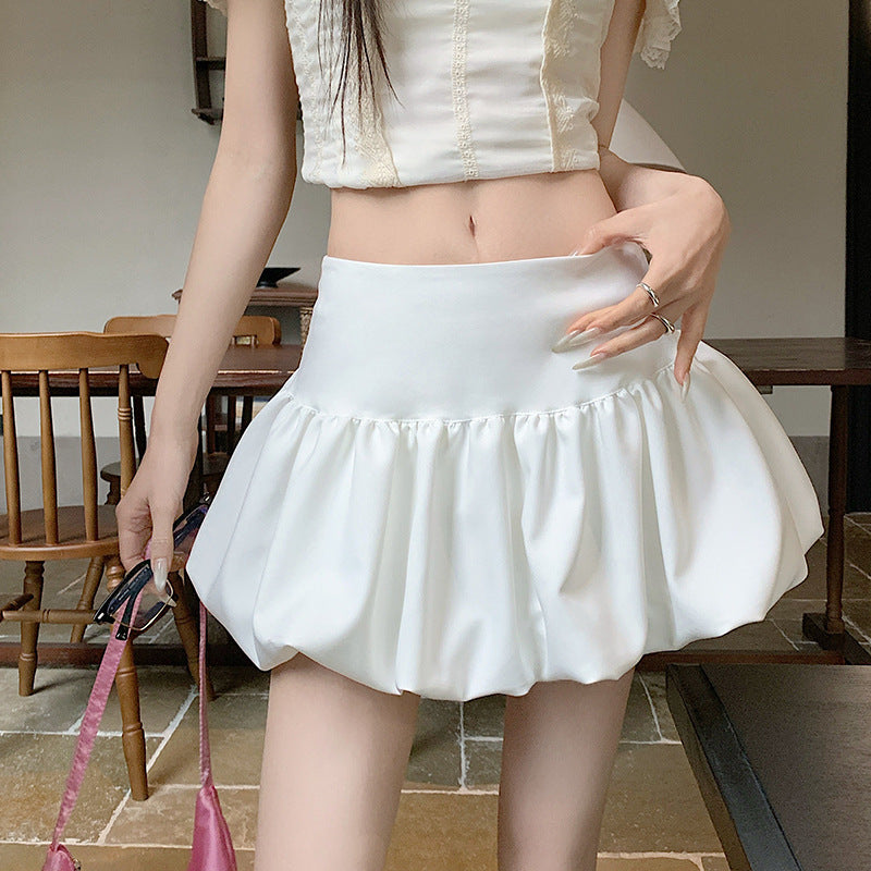 Summer Sweet Ballet Style White Bud Skirt Women