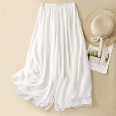 Tight Waist Cotton Linen Wide Leg Pants Loose And Elegant