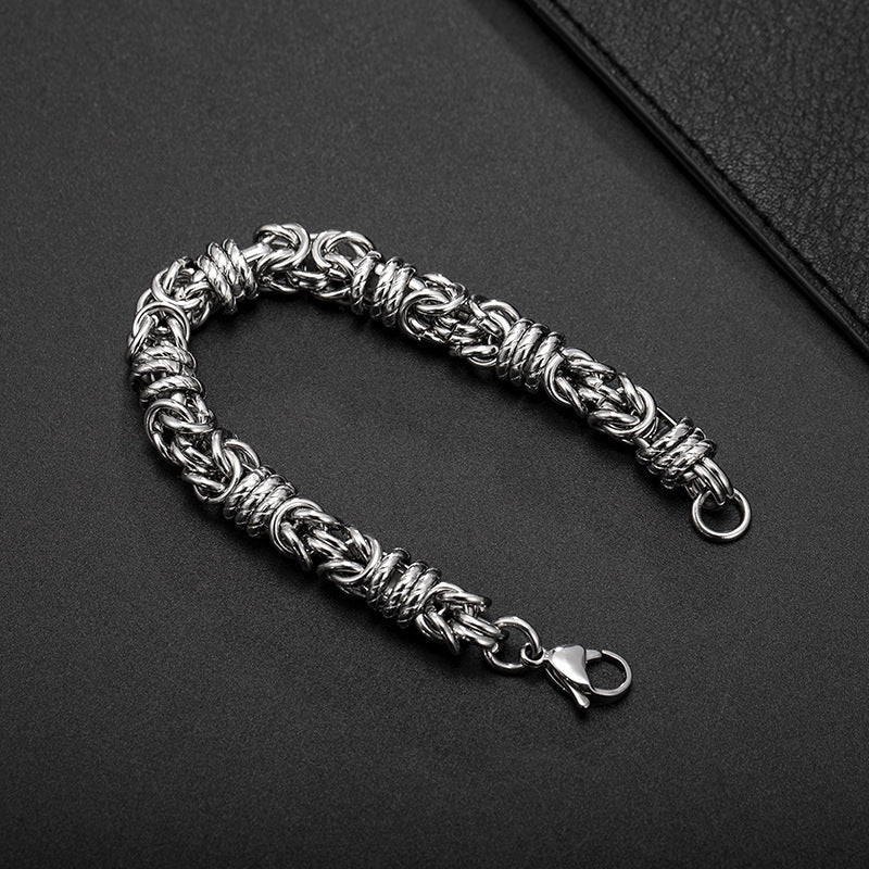 Men's Weaving Pattern Stainless Steel Bracelet