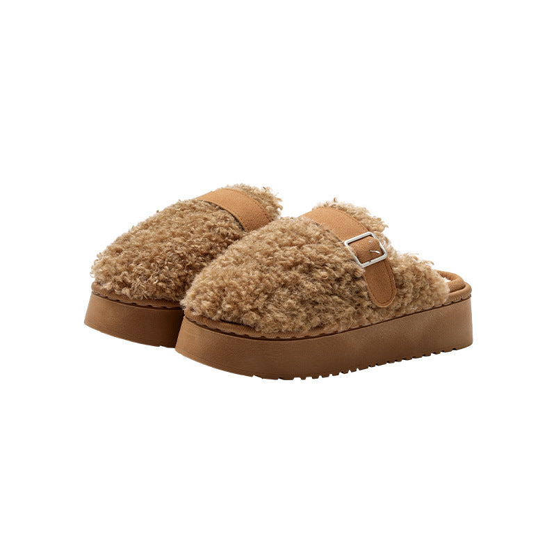 Winter Fashion Room High Sense Fluffy Slippers Women