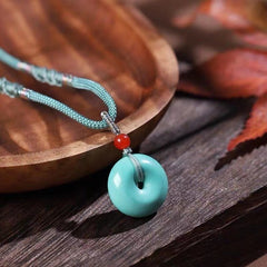 High Porcelain Turquoise Bread Ring Safety Buckle