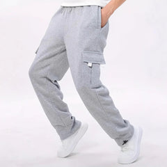 Men's Loose Sweatpants Overalls With Multi-pocket Tether