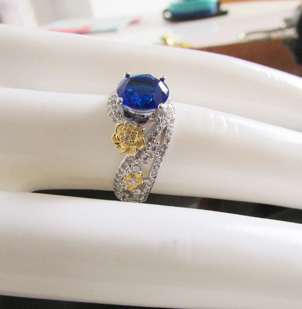 Flower Rose Two-tone Ring For Women