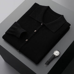 Men's Collar Button Solid Color Inner Wear Shirt