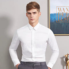 Korean Style Slim-fitting Iron-free Business Clothing White Shirt