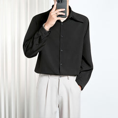 Korean Style High-end Draping Men's Trendy Simple Loose Non-ironing Shirt