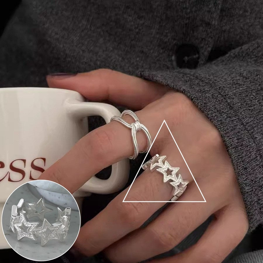 Geometric Line Cross Ring For Women