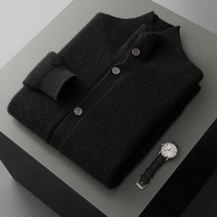 Men's Cashmere Cardigan Stand Collar Simple Urban Outerwear