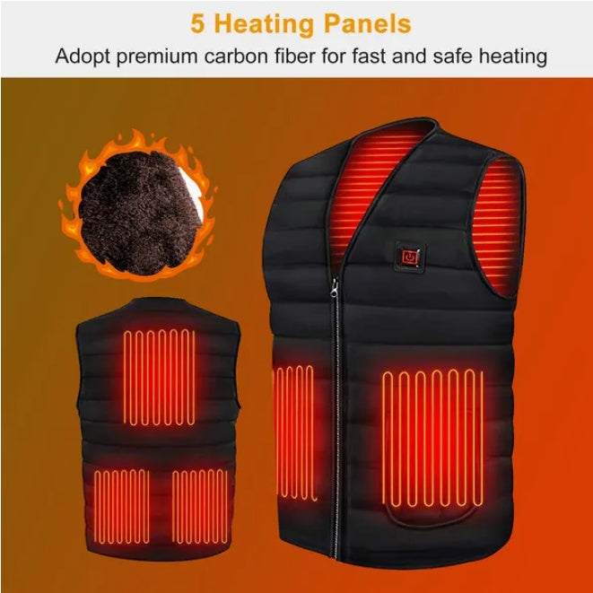 Heated Jacket Vest With 3-speed Temperature Control And Adjustable USB