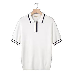 Casual Fashion Zipper Polo Rugby Team Men Trendy Tops