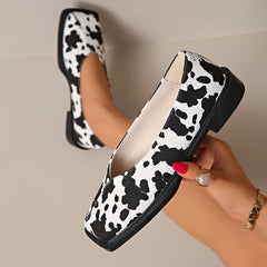European And American New Large Size Cows Pattern Women's Fashion Flat Four Seasons Classic