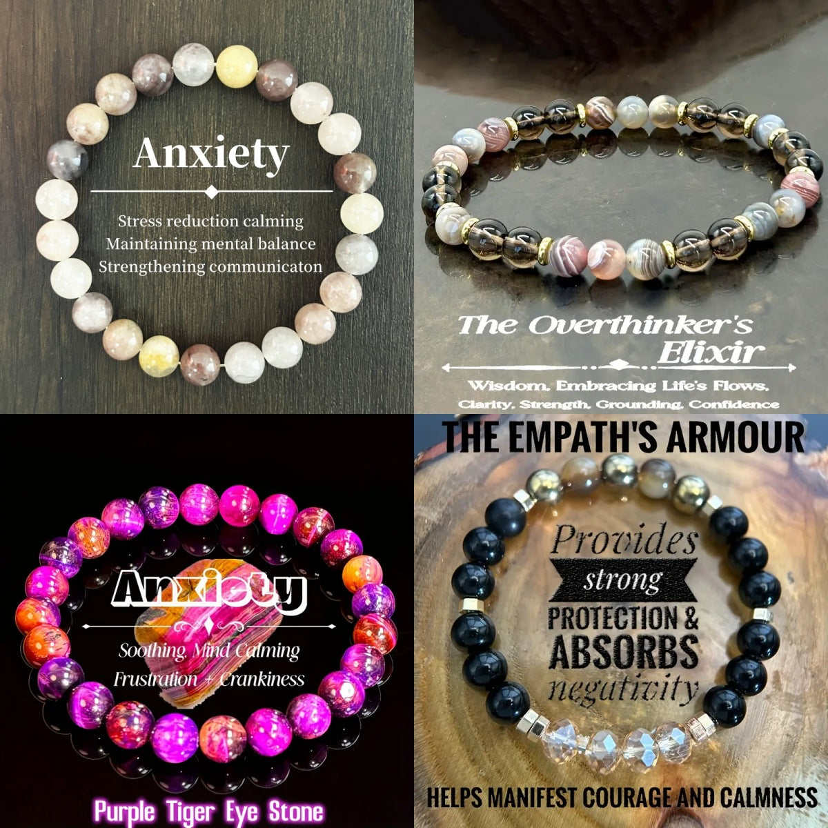 Multi-Element Tigereye Crystal Red Tiger Stone Obsidian Gold Accessories Bracelet