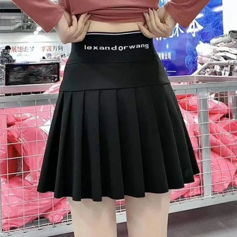 Spring And Summer Letter Pleated Skirt For Women