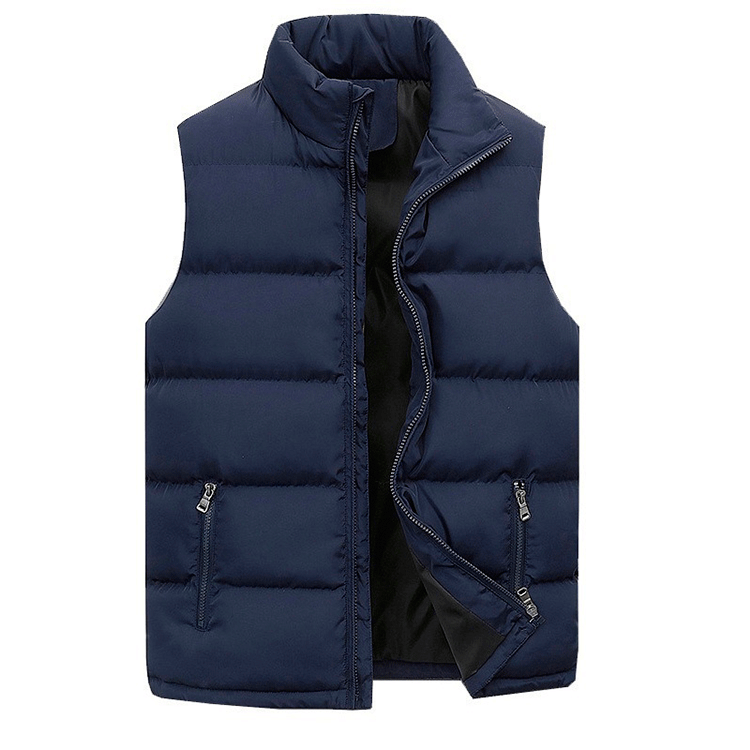 Men's Cotton Padded Clothing Vest Casual Warm Cotton-padded Coat Cotton Vest Sleeveless Vest