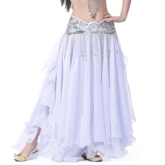 Chiffon Roll Leaf Double Slit Ear Skirt Belly Dance Dress