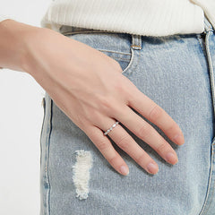 Horse Eye Row Diamond Ring Ins Style Ornament Fashion Fine Circle