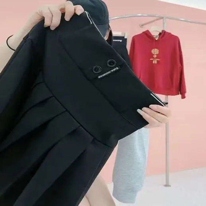 Spring And Summer Letter Pleated Skirt For Women