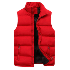 Men's Cotton Padded Clothing Vest Casual Warm Cotton-padded Coat Cotton Vest Sleeveless Vest