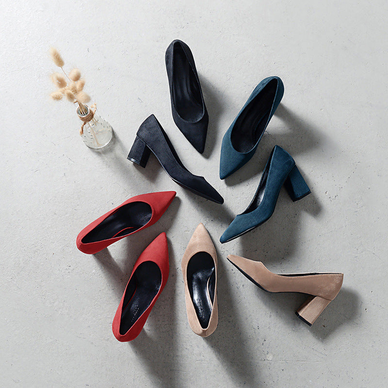 Comfortable All-matching Low-cut High Heels Women