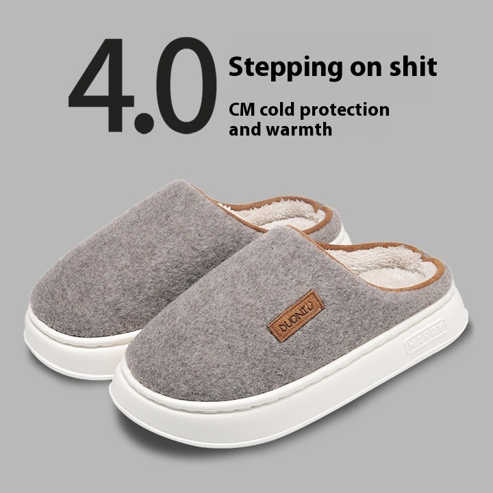 Cotton Slippers Women's Winter Solid Color