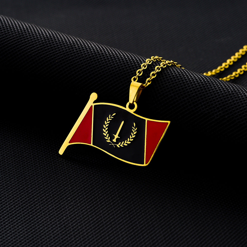 Oil Dripping Geometric Pendant Necklace For Men And Women Lovers Wild Sweater Chain Accessories