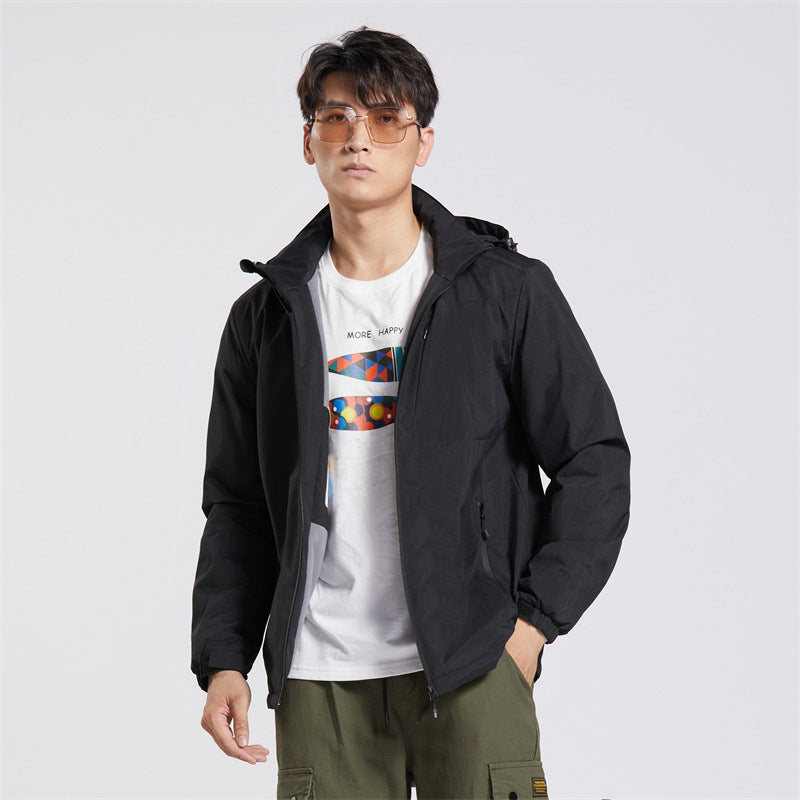 Couple Single-layer Jacket Windproof Sports Fleece-lined Padded Overalls