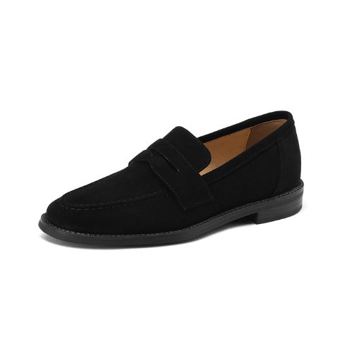 Women's Leather Flat Retro Slip-on Loafers