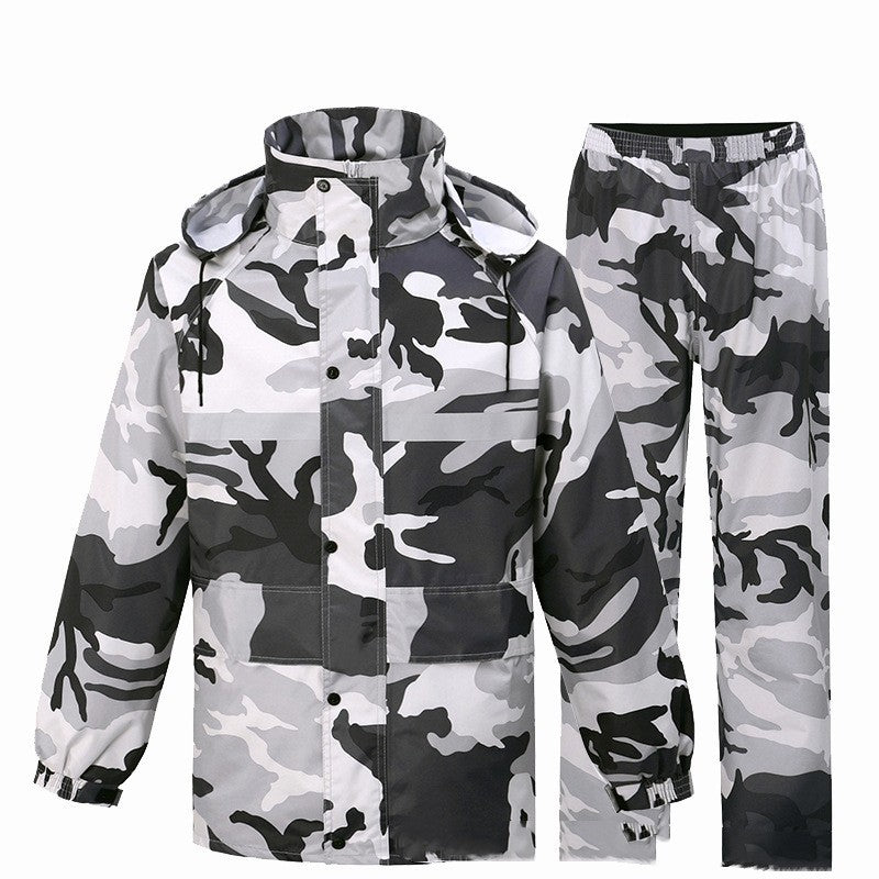 Gray Camouflage Raincoat Rain Pants Suit Men