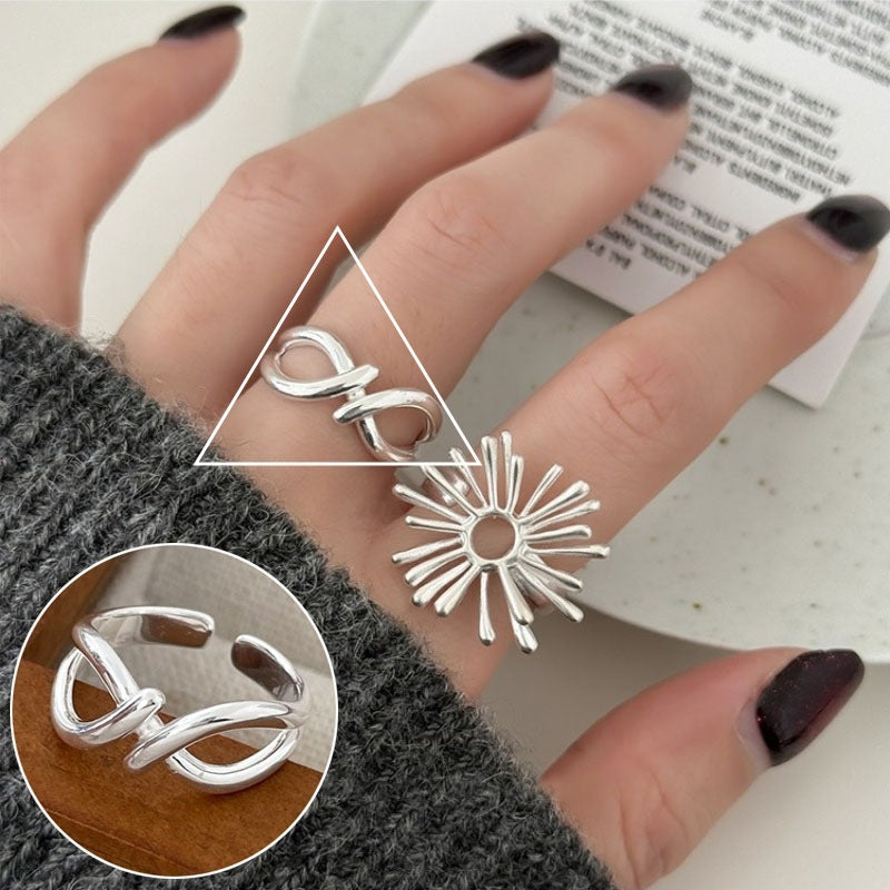 Geometric Line Cross Ring For Women