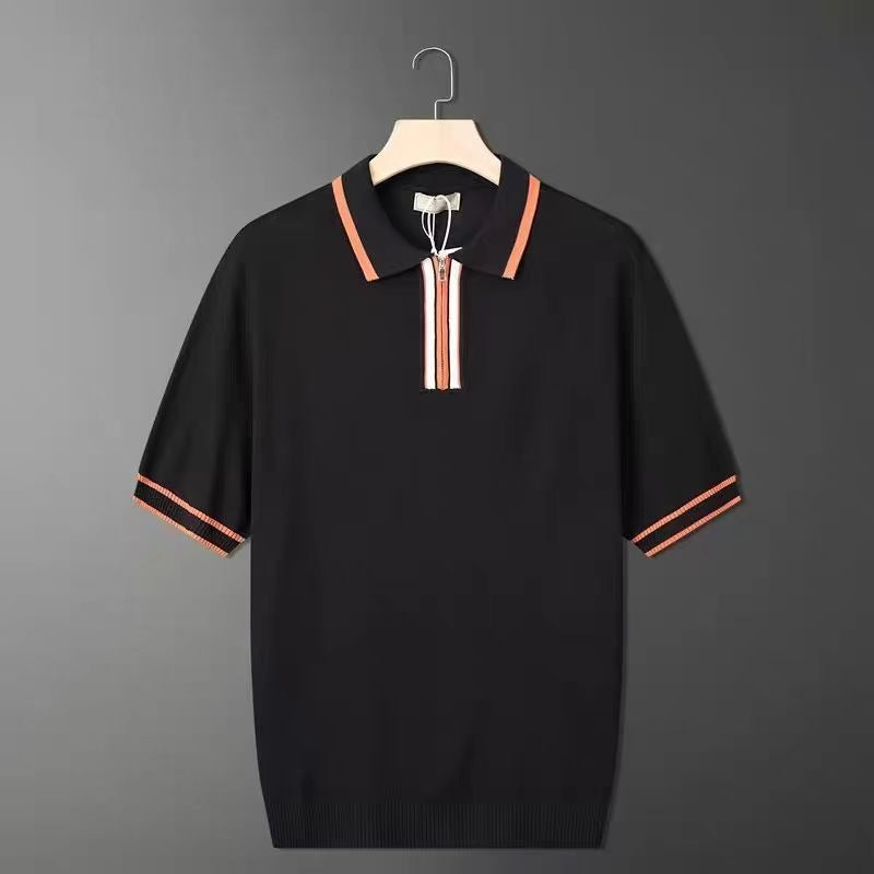 Casual Fashion Zipper Polo Rugby Team Men Trendy Tops