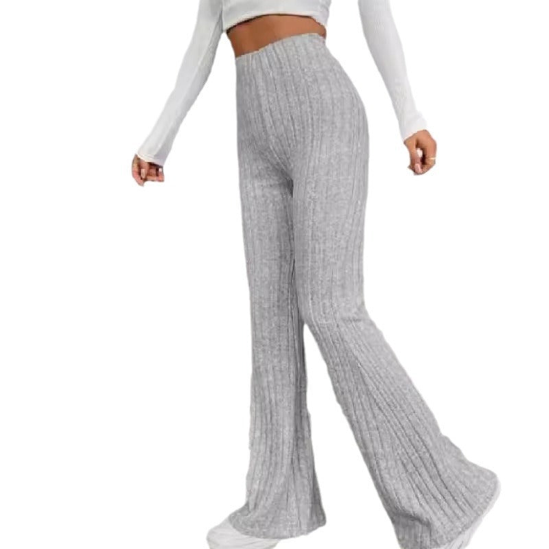 Spring Fashion Elegant Stretch Slim Fit Nude Feel Bell-bottom Pants