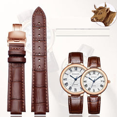 Silicone Watch Strap Top Layer Cowhide Leather