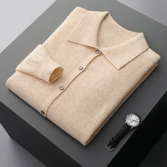 Men's Collar Button Solid Color Inner Wear Shirt