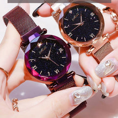 Starry Quartz Watch Lazy Magnet Strap