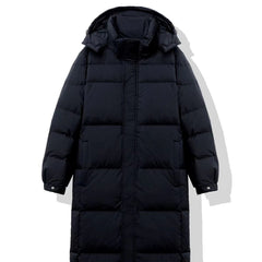 Mid-length Couple Men's And Women's Winter Down Hooded Jacket