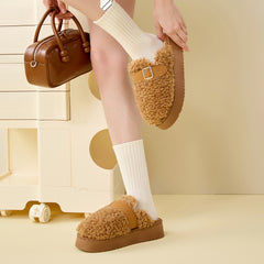 Winter Fashion Room High Sense Fluffy Slippers Women