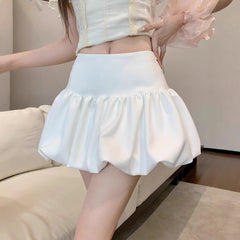 Summer Sweet Ballet Style White Bud Skirt Women