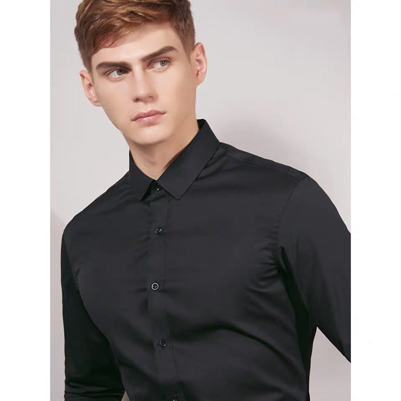 Korean Style Slim-fitting Iron-free Business Clothing White Shirt