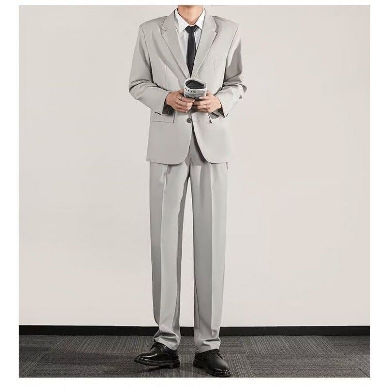 Korean Texture Slim Fit Trendy Grace Business Coat High-end Straight Trousers Suit