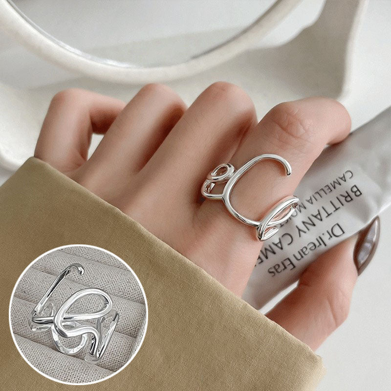 Geometric Line Cross Ring For Women