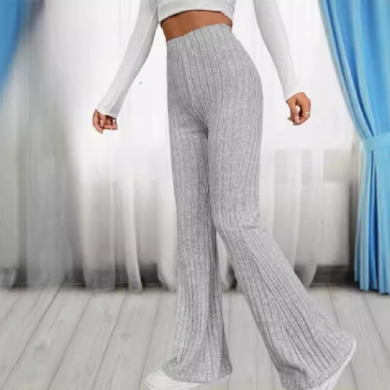 Spring Fashion Elegant Stretch Slim Fit Nude Feel Bell-bottom Pants
