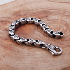 Stainless Steel Flower Cutout Titanium Steel Men's Bracelet