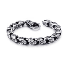 Stainless Steel Flower Cutout Titanium Steel Men's Bracelet